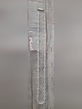 Vintage Clear Crystal Beaded Faceted Bicone Strand Clasp Art Deco Necklace